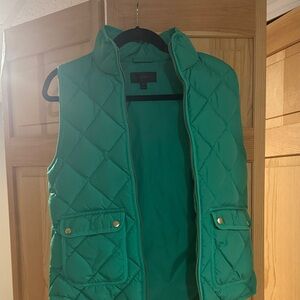 J. Crew Green Quilted Vest